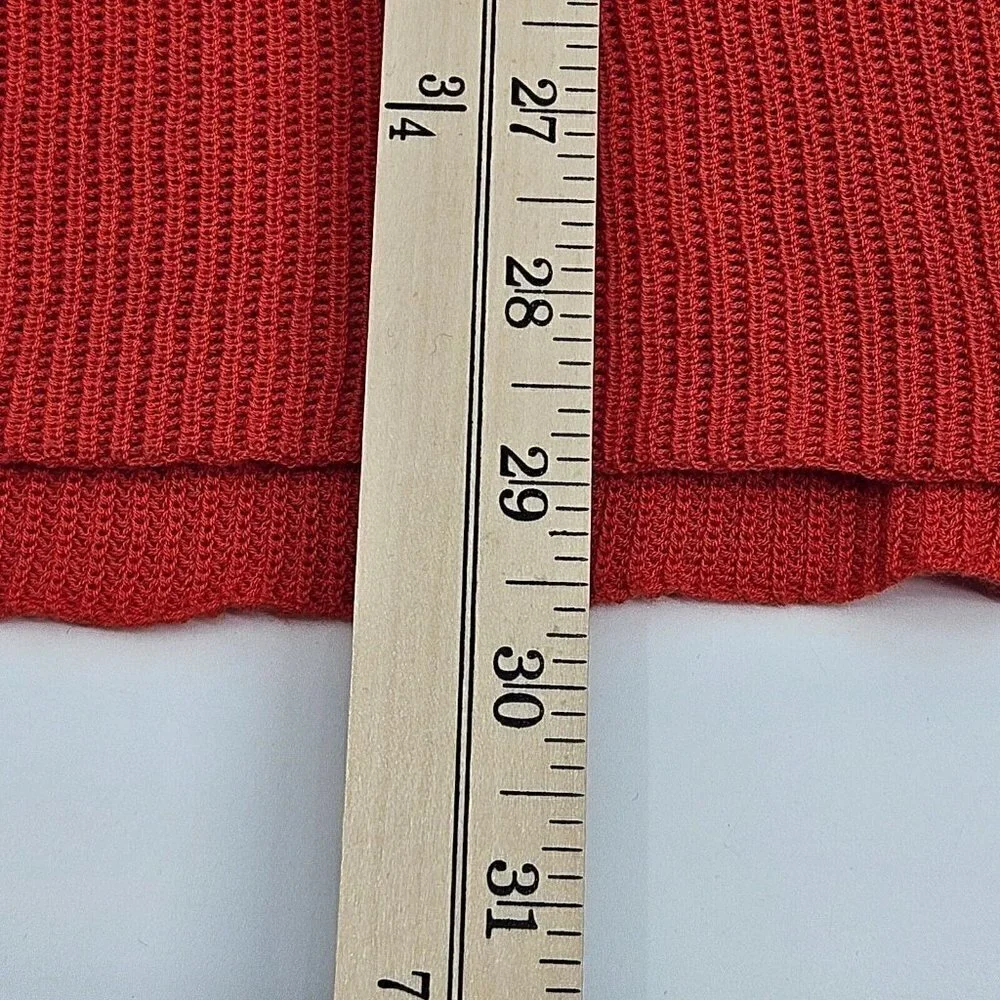 Eileen Fisher Tencel V-Neck Sweater Orange Women's L Knit Career Lounge Wear